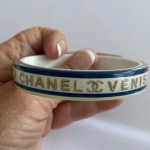 Authentic Chanel blue and white bangle
